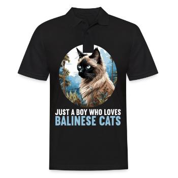 Chat balinais Balinesenkatze - Polo Homme - noir - Devant - Kai (181cm)