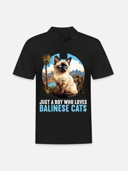 Balinese Cat Balinesenkatze - Men's Polo Shirt - black