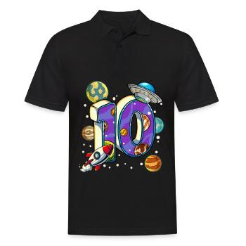 10 Anniversaire Astronaute de l’espace 10 ans - Polo Homme - noir - Devant - Kai (181cm)