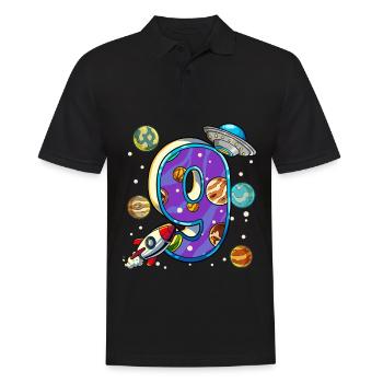9 Birthday Space Space Astronaut 9 Years - Men's Polo Shirt - black - Front - Kai (181cm)