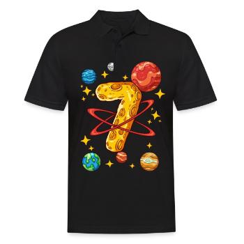 7 Anniversaire Astronaute de l’espace 7 ans - Polo Homme - noir - Devant - Kai (181cm)
