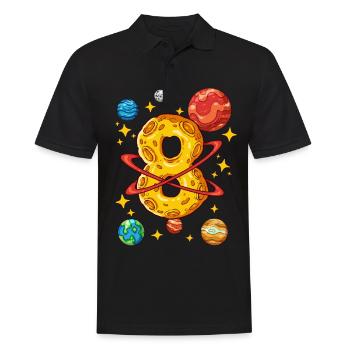 8 Birthday Space Space Astronaut 8 Years - Men's Polo Shirt - black - Front - Kai (181cm)