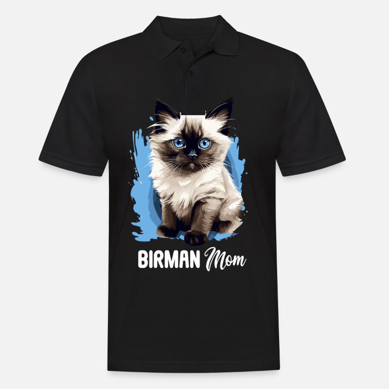 Birman Cat Birma Katze - Männer Poloshirt - Schwarz