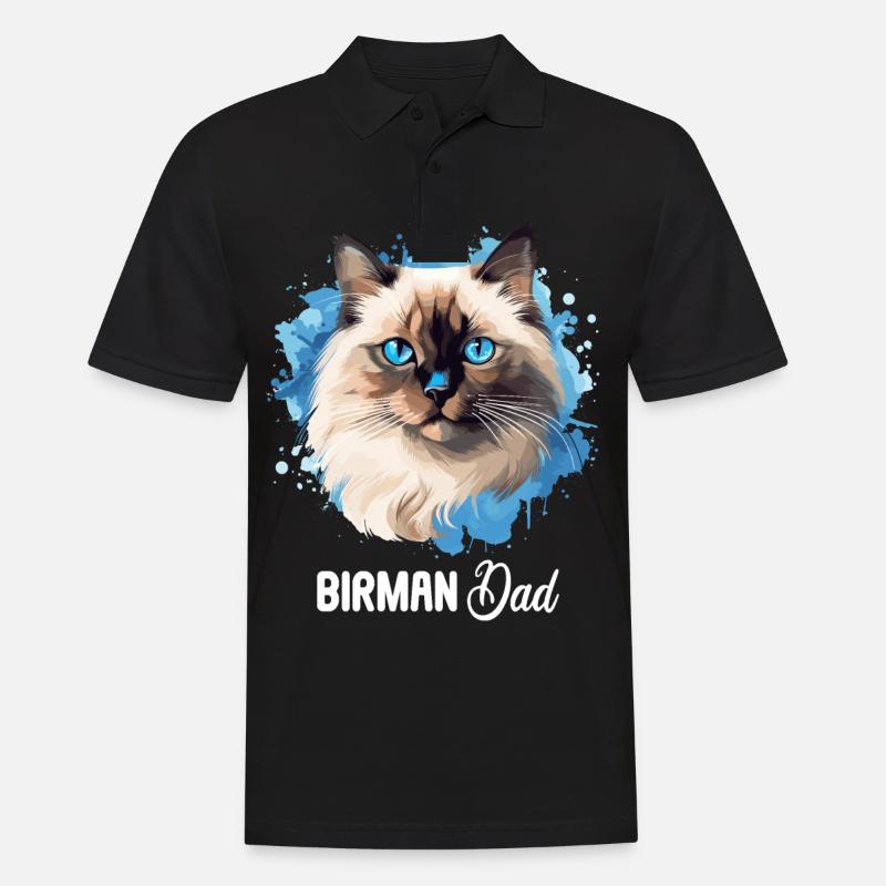 Birman Cat Birma Katze - Männer Poloshirt - Schwarz