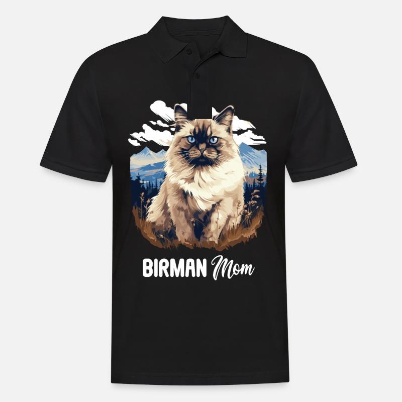 Birman Cat Birma Katze - Men's Polo Shirt - black