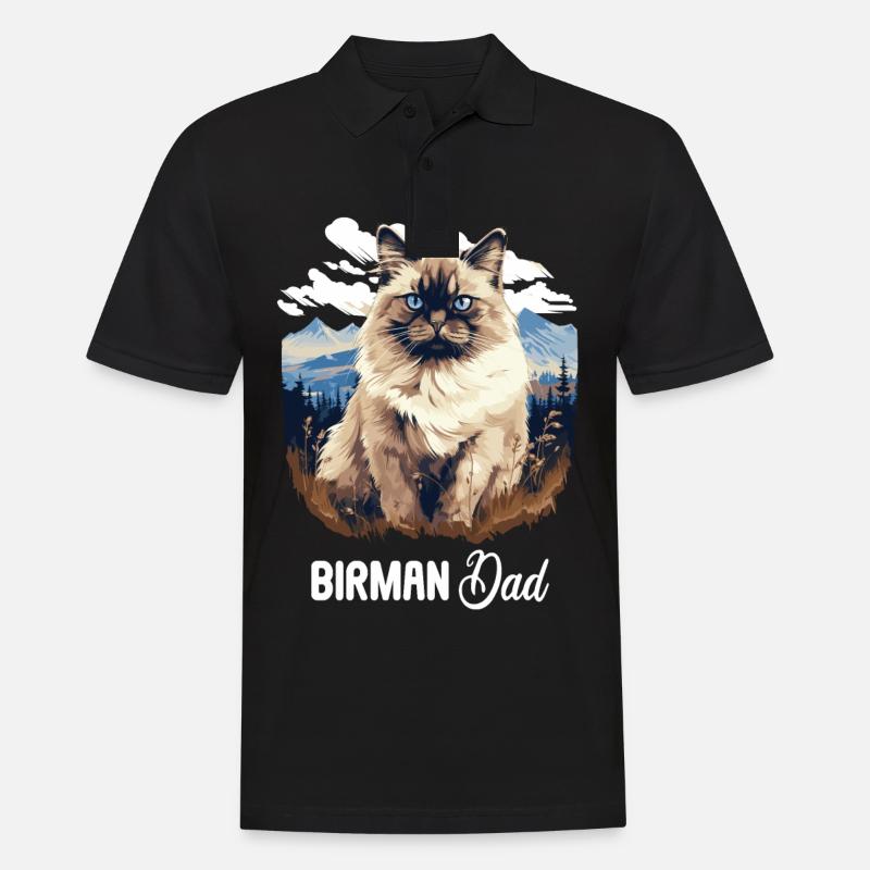 Birman Cat Birma Katze - Men's Polo Shirt - black