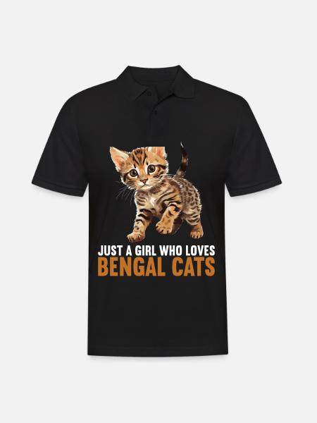 Bengal Cat Bengalkatze - Männer Poloshirt - Schwarz