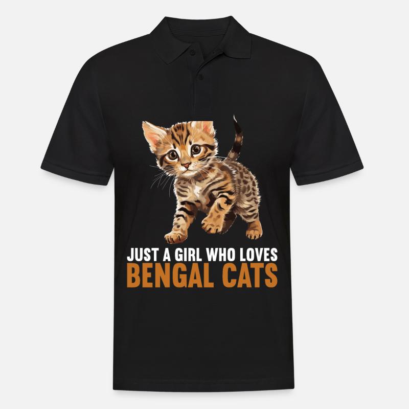 Bengal Cat Bengalkatze - Männer Poloshirt - Schwarz