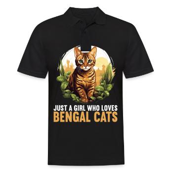 Bengal Cat Bengalkatze - Männer Poloshirt - Schwarz - Vorne - Kai (181cm)