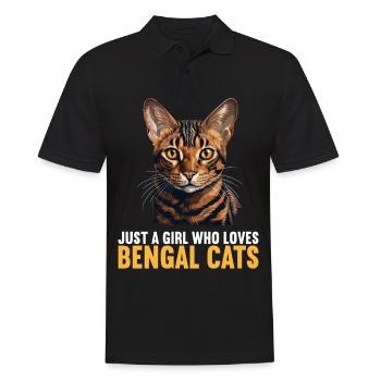 Bengal Cat Bengalkatze - Männer Poloshirt - Schwarz - Vorne - Kai (181cm)