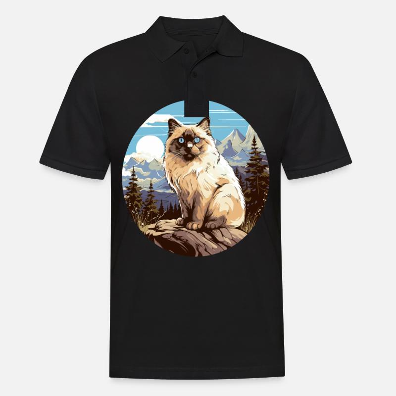 Birman Cat Birma Katze - Männer Poloshirt - Schwarz