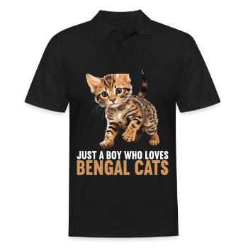 Bengal Cat Bengalkatze - Männer Poloshirt - Schwarz - Vorne - Kai (181cm)