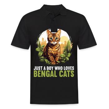 Bengal Cat Bengalkatze - Männer Poloshirt - Schwarz - Vorne - Kai (181cm)