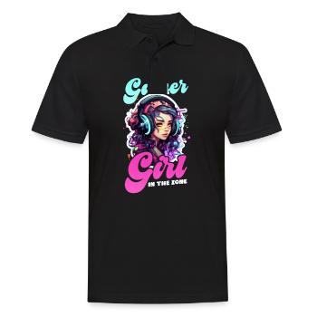 Je suis une fille de jeu vidéo dans la zone - Polo Homme - noir - Devant - Kai (181cm)