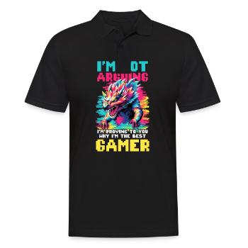 Je suis un joueur vidéo qui ne se dispute pas prouver pourquoi le mieux - Polo Homme - noir - Devant - Kai (181cm)