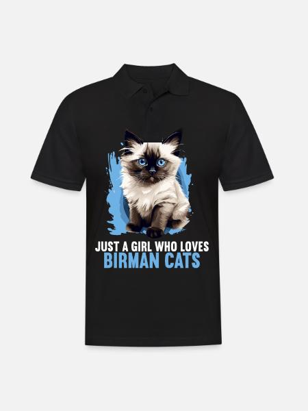Birman Cat Birma Katze - Men's Polo Shirt - black