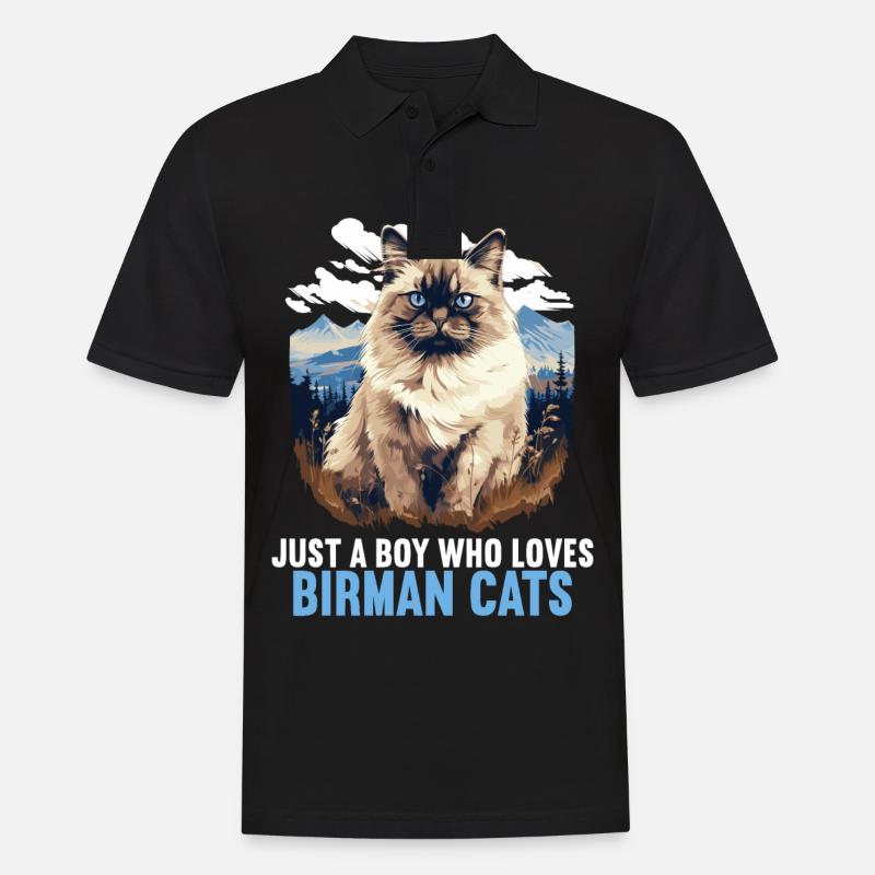 Birman Cat Birma Katze - Men's Polo Shirt - black