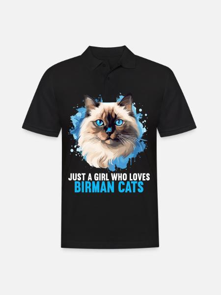 Birman Cat Birma Katze - Men's Polo Shirt - black