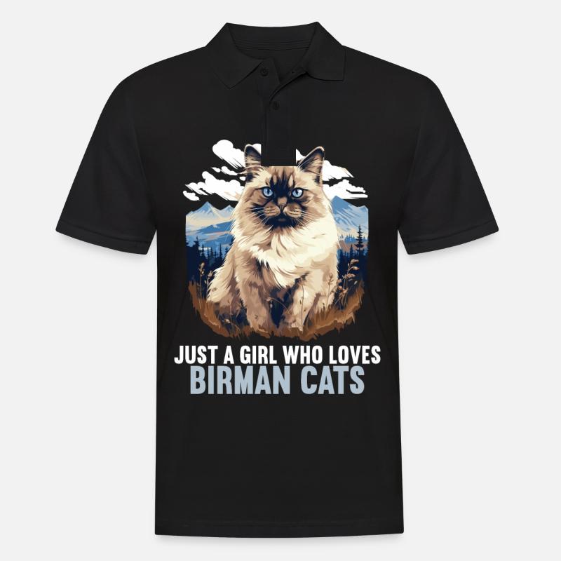 Birman Cat Birma Katze - Männer Poloshirt - Schwarz