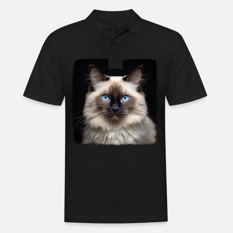 Chat de Birmanie Birma Katze - Polo Homme - noir
