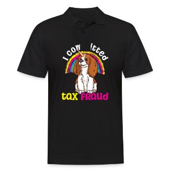 Fraude fiscale commise par un chien arc-en-ciel - Polo Homme - noir - Devant - Kai (181cm)