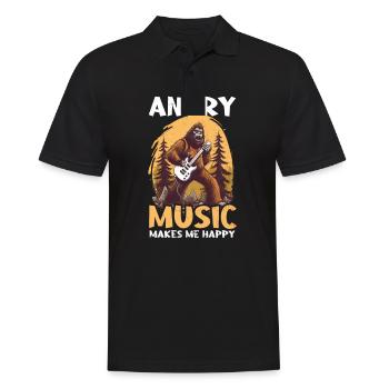 Musique rock La musique en colère rend heureux - Polo Homme - noir - Devant - Kai (181cm)