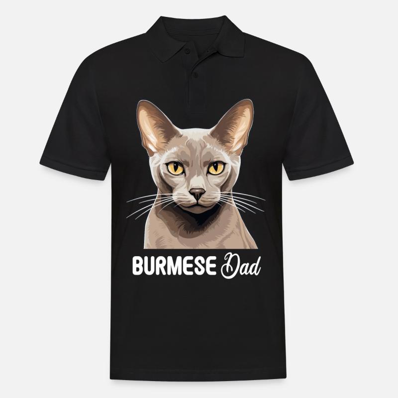 Burmese Cat Burma Katze - Männer Poloshirt - Schwarz