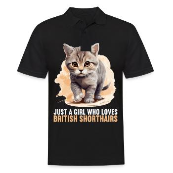 Cat Cats British Shorthair British Shorthair - Men's Polo Shirt - black - Front - Kai (181cm)
