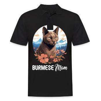 Burmese Cat Burma Katze - Men's Polo Shirt - black - Front - Kai (181cm)