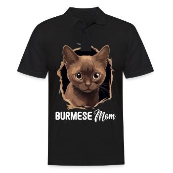 Burmese Cat Burma Katze - Men's Polo Shirt - black - Front - Kai (181cm)