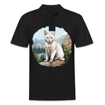 Burmilla Chaton Burmilla Chat - Polo Homme - noir - Devant - Kai (181cm)
