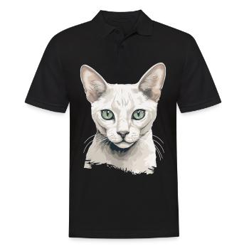 Burmilla Chaton Burmilla Chat - Polo Homme - noir - Devant - Kai (181cm)