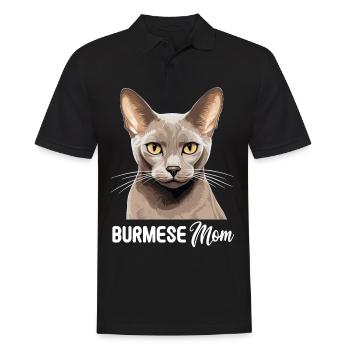 Burmese Cat Burma Katze - Men's Polo Shirt - black - Front - Kai (181cm)