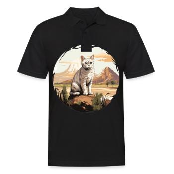 Burmilla Chaton Burmilla Chat - Polo Homme - noir - Devant - Kai (181cm)