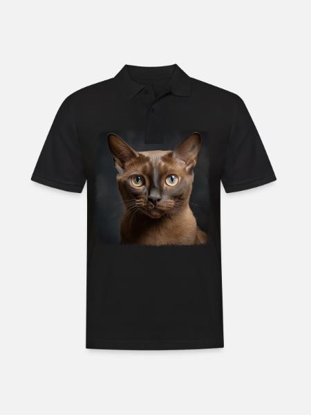 Burmese Cat Burma Katze - Men's Polo Shirt - black