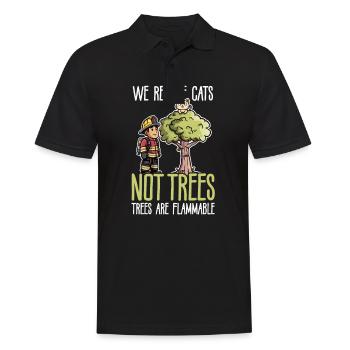 Firefighter Rescue Cats, Not Trees Are Flammable. - Men's Polo Shirt - black - Front - Kai (181cm)