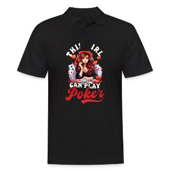Poker Girl Can Play Poker - Men's Polo Shirt - black - Front - Kai (181cm)