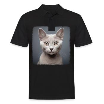 Burmilla Chaton Burmilla Chat - Polo Homme - noir - Devant - Kai (181cm)