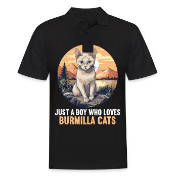 Burmilla Chaton Burmilla Chat - Polo Homme - noir - Devant - Kai (181cm)