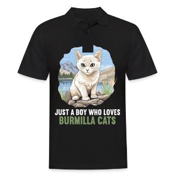 Burmilla Chaton Burmilla Chat - Polo Homme - noir - Devant - Kai (181cm)