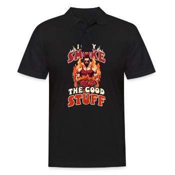 Bodybuilder BBQ Rauch Zeug - Männer Poloshirt - Schwarz - Vorne - Kai (181cm)