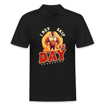 Bodybuilder-BBQ Skip Leg Day Never Skip Day - Männer Poloshirt - Schwarz - Vorne - Kai (181cm)
