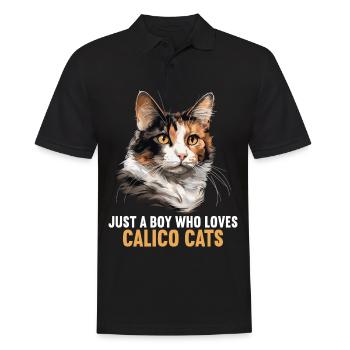 Chat calicot Chat porte-bonheur - Polo Homme - noir - Devant - Kai (181cm)