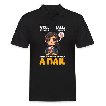 Volleyball Fun and Games Until Someone Breaks a Na - Men's Polo Shirt - black - Front - Kai (181cm)