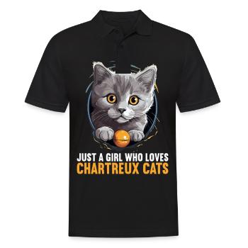 Chartreux Cat Carthusian Cat - Men's Polo Shirt - black - Front - Kai (181cm)