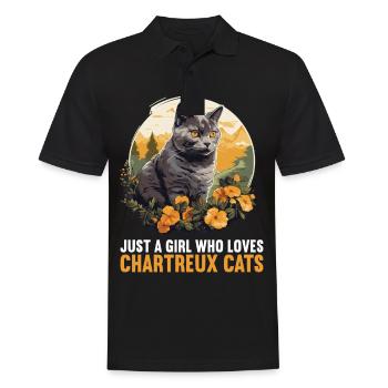 Chartreux Cat Carthusian Cat - Men's Polo Shirt - black - Front - Kai (181cm)