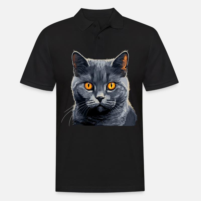 Chartreux Cat Kartäuser Katze - Männer Poloshirt - Schwarz
