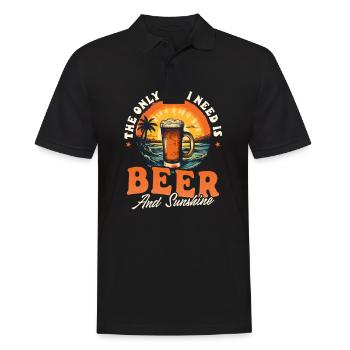 Summer Vacation BS I Need Beer And Sunshine - Men's Polo Shirt - black - Front - Kai (181cm)
