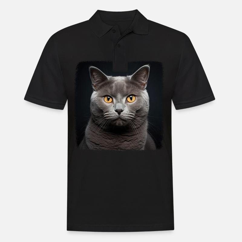Chartreux Cat Kartäuser Katze - Männer Poloshirt - Schwarz