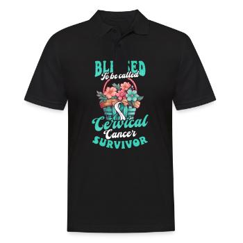 La sensibilisation au cancer du col de l’utérus appelée survivante - Polo Homme - noir - Devant - Kai (181cm)